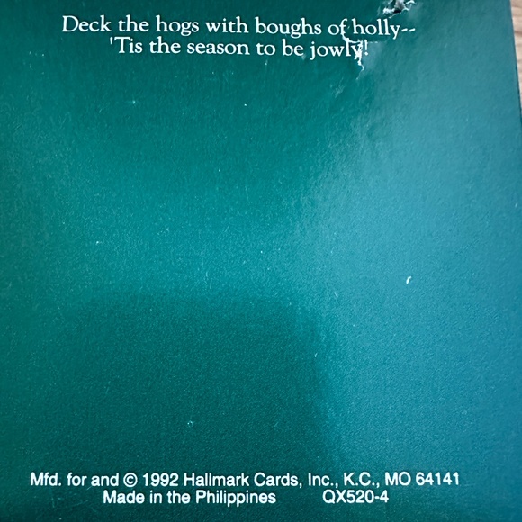 Hallmark 1992 Deck the Hogs with Boughs of Holly Ornament - Picture 12 of 16